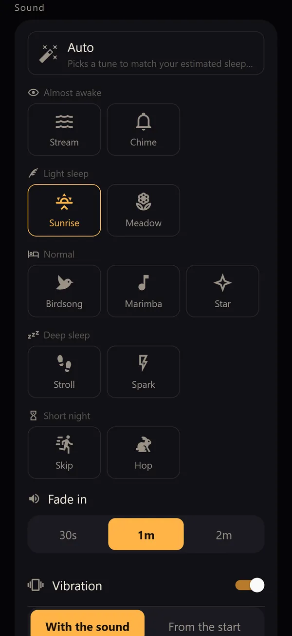 Alarm sound settings